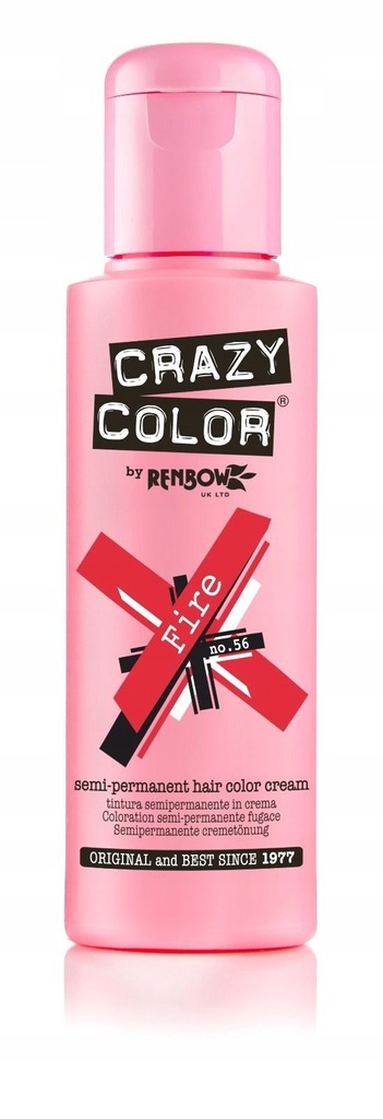 FARBA DO WŁOSÓW CRAZY COLOR FIRE NO 56 CZERWONA