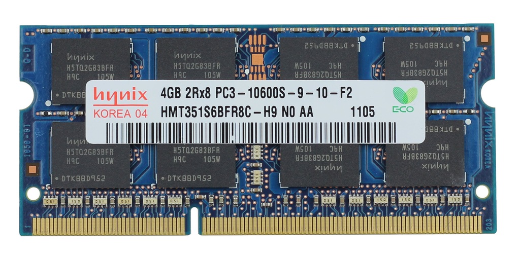 4GB 1333MHz DDR3 HYNIX PC3-10600s 2Rx8 9-10-F2 FV