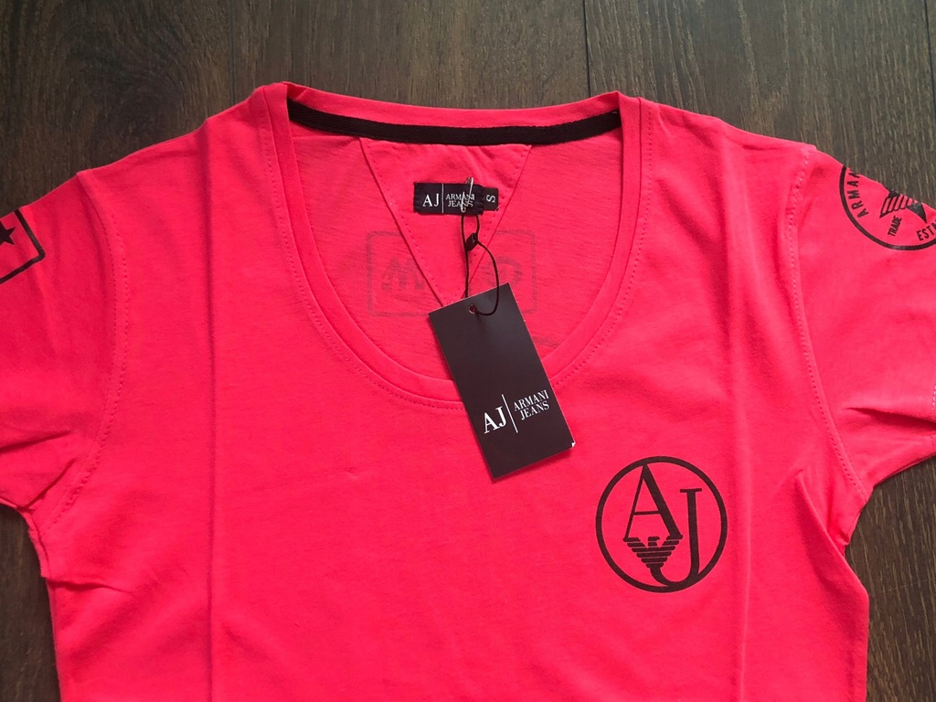 T-Shirt Damski Bawełniany Armani Jeans Różowy M