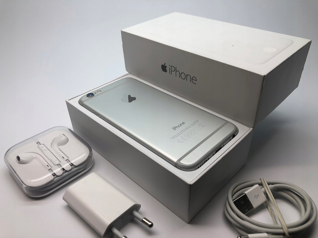 Apple iPhone 6 16 GB Silver Gwarancja Cały Zestaw