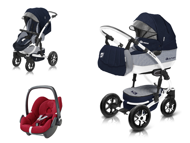 WÓZEK DZIECIĘCY BABYACTIVE SHELL 3W1 MC PEBBLE