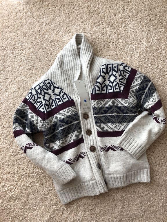 Sweter piękny wzór norweski jak zara modny