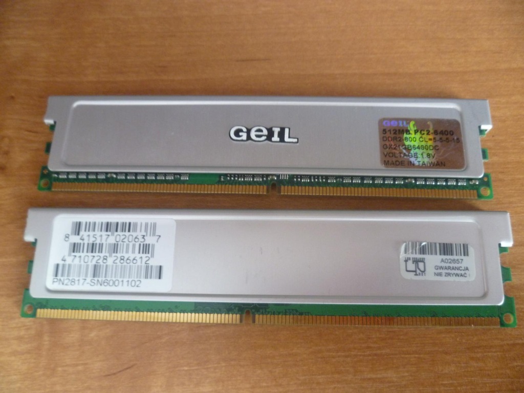 PAMIĘĆ GEIL RAM 512MB DDR2 800MHz PC2-6400 CL5