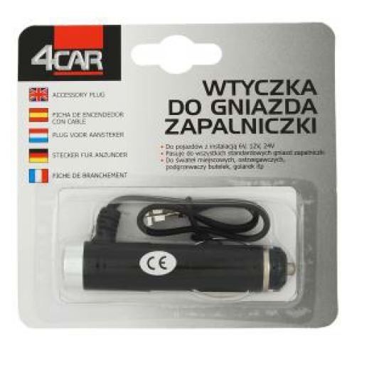 Wtyczka zapalniczka z przewodem 4CAR