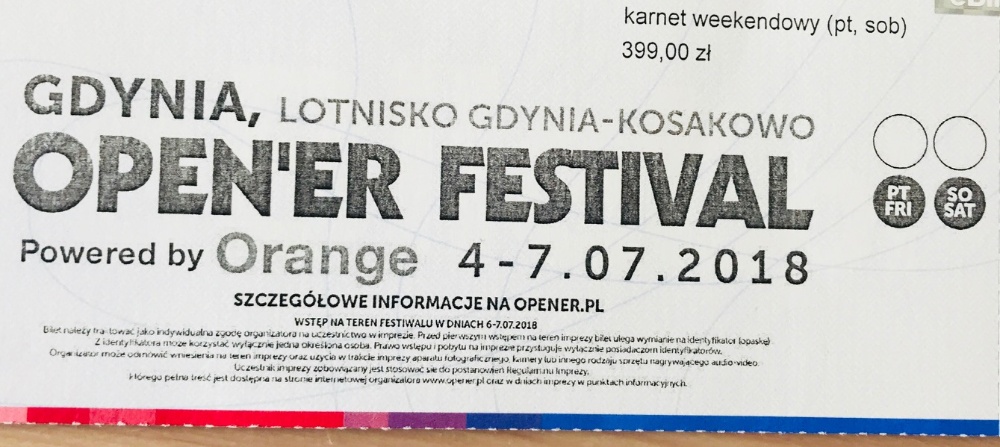 Bilet Opener Open'er Karnet Weekendowy festival