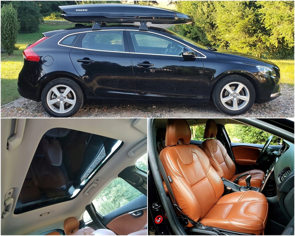 V40_ BRĄZOWA SKÓRA __ Oryginalny BOX Dachowy VOLVO