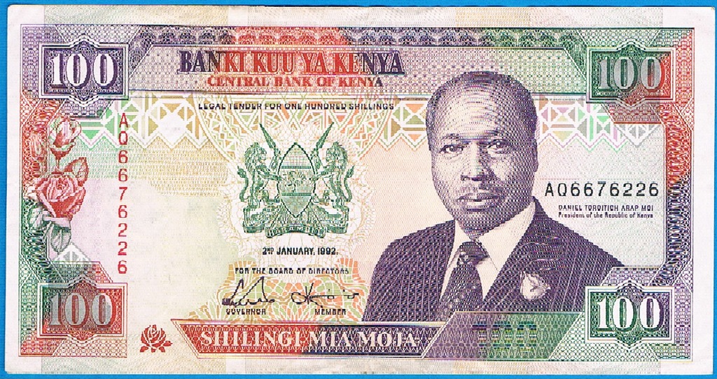Kenia 100 shilingi rok 1992 P.27d stan 4