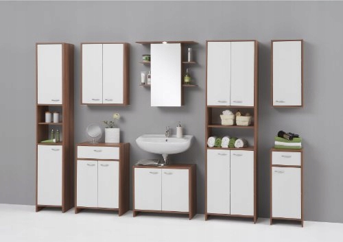 SZAFKA ŁAZIENKOWA FDM 901-005 BIAŁO BRĄZOWA