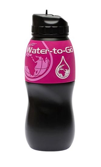 Butelka z filtrem (czarno-różowa) WTG Water-to-Go