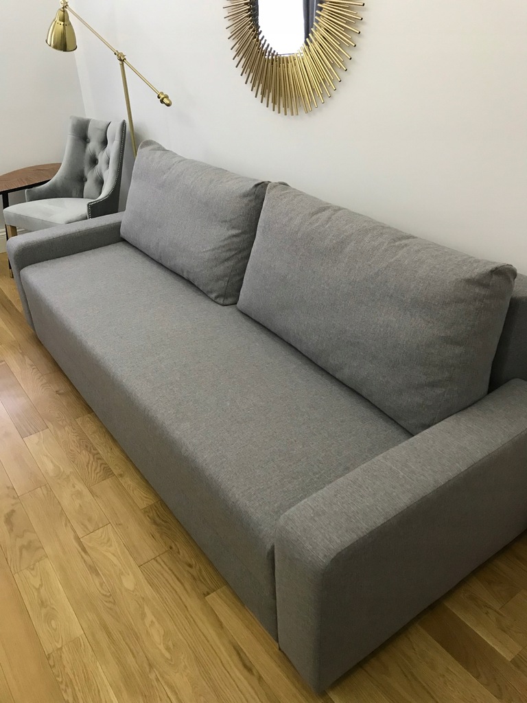 Rozkładana sofa 3-osobowa, szary IKEA GRALVIKEN - 7777900680 - oficjalne  archiwum Allegro