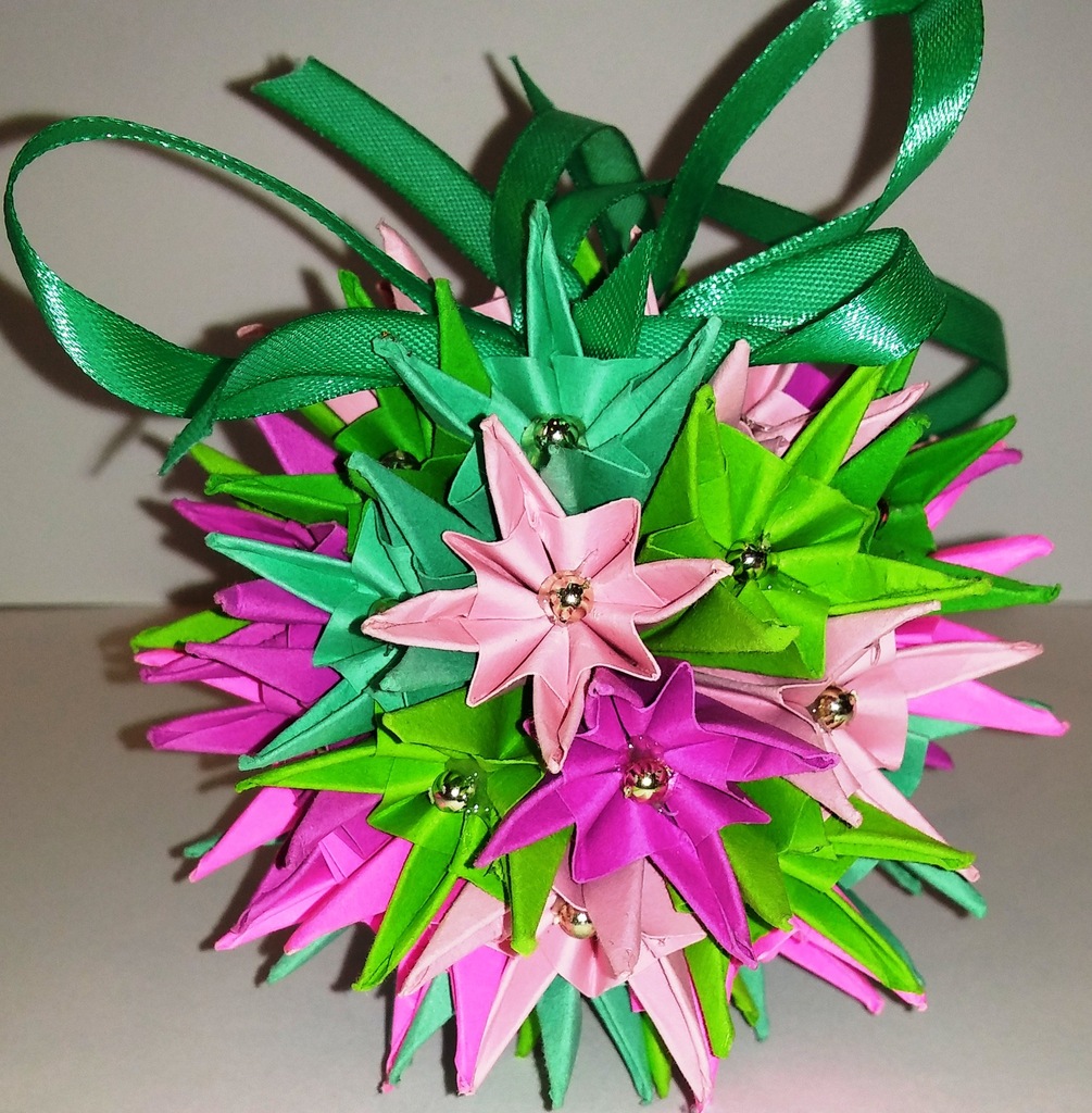 Ręcznie robione bombki na choinkę KULA KUSUDAMA