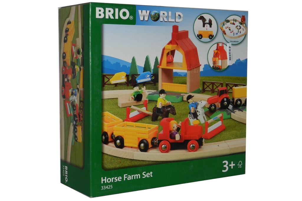 BRIO 33425 Kolejka drewniana Stadnina koni 41 el.