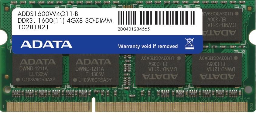 PAMIĘĆ RAM ADATA 8GB 1600MHz DDR3L CL11 SODIMM