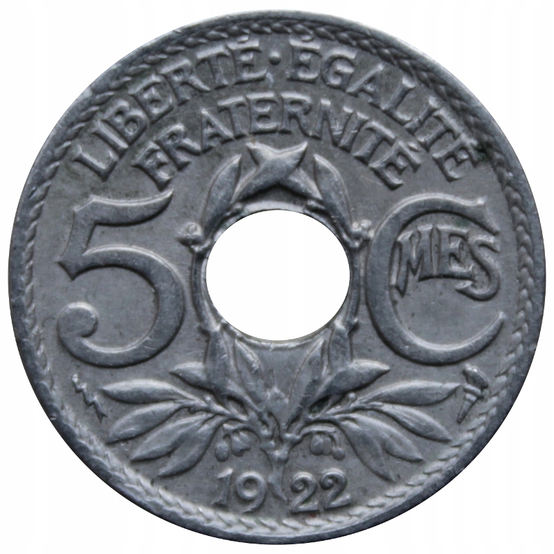 5 centymów 1922 Francja Poissy st.III