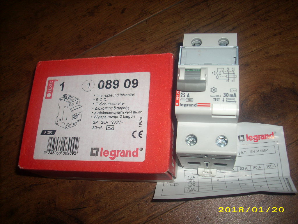 WYŁĄCZNIK RÓŻNICOWOPRĄDOWY LEGRAND P302 25A 30mA