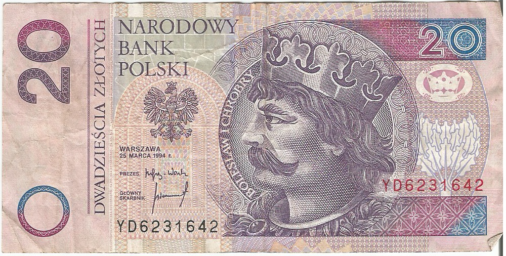 Banknot 20zł  seria YD