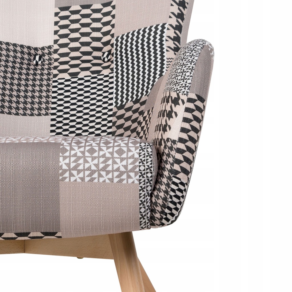 Fotel uszak skandynawski patchwork komfortowe 7642608003 oficjalne