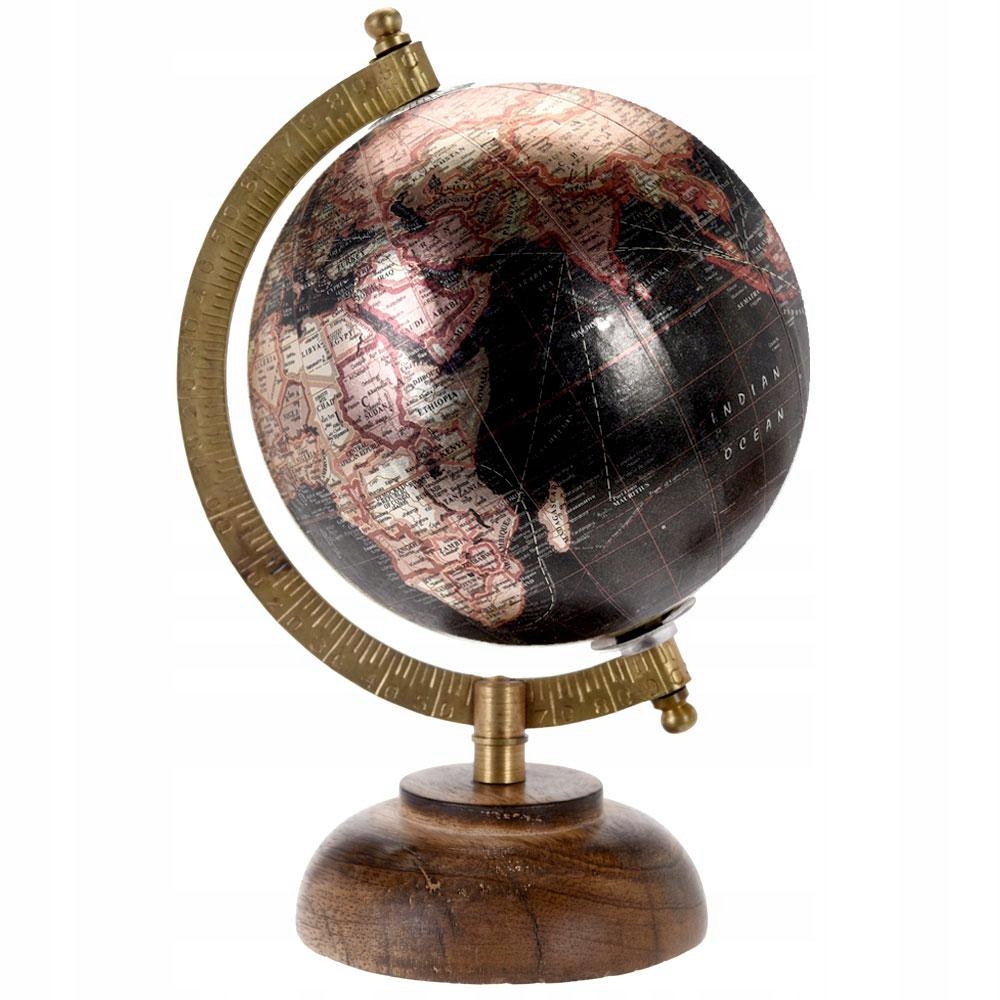 Elegancki Globus mapa świata Prezent biuro drewno