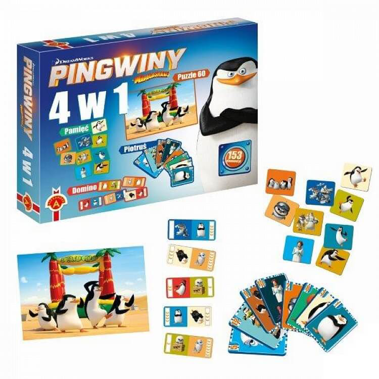 ALEXANDER 4W1 GRY I PUZZLE PINGWINY Z MADAGASKARU