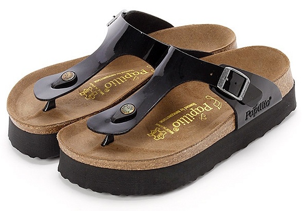 BIRKENSTOCK _ profilowane japonki CZARNY LAKIER