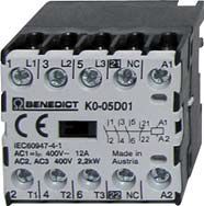 Mikro stycznik K0-05D10 ( AC3 2,2 kW, 3Z + 1Z, cew - 7055164884 