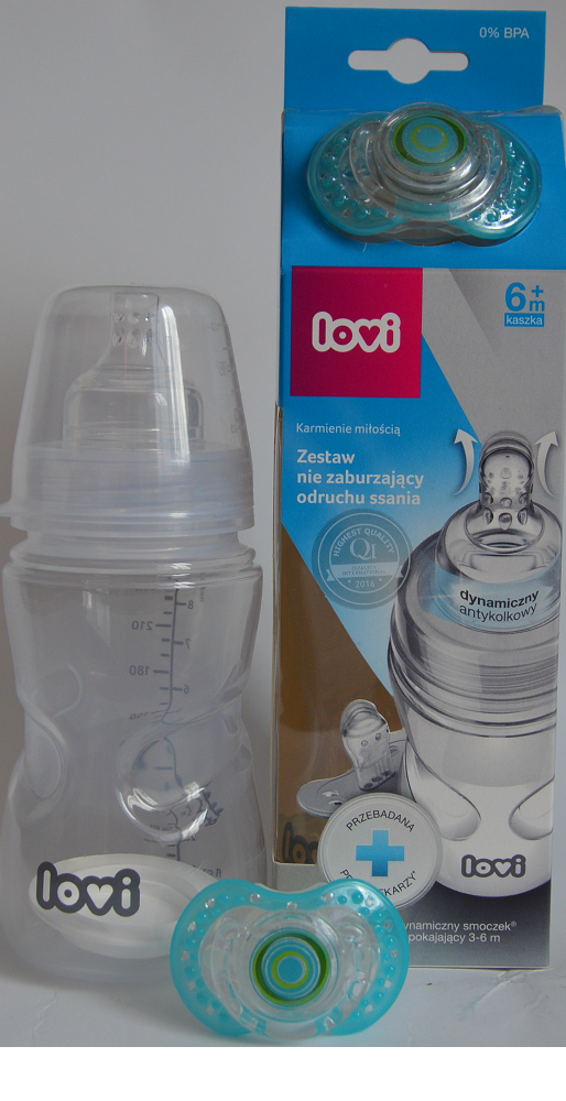 BUTELKA LOVI 250 ML+ SMOCZEK KASZA + SM. USP. 3-6