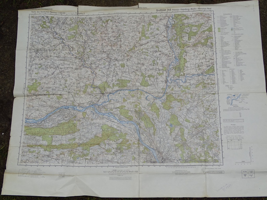 MAPA 1940 MODLIN SEROCK WOŁOMIN RADZYMIN NOWY DWÓR