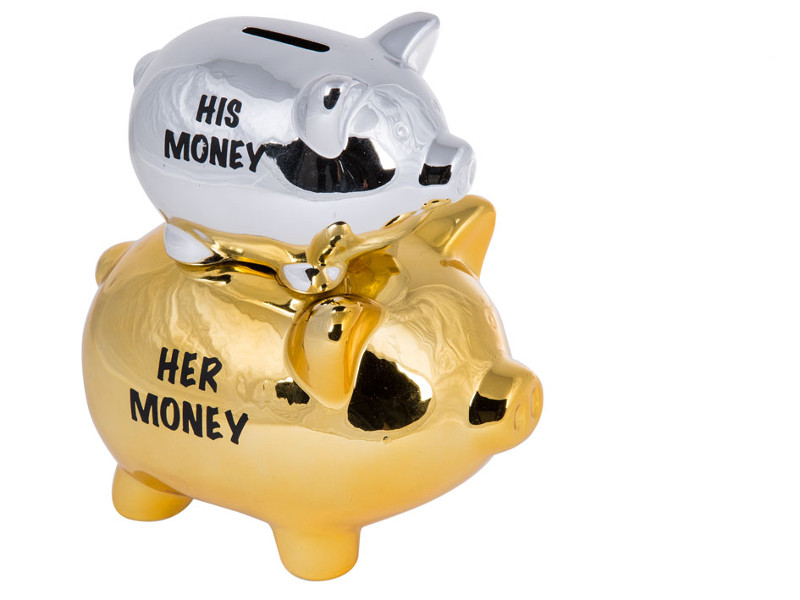 Skarbonka His/Her money Świnka dla Par Prezent