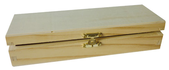 Piórnik drewniany z pokrywą na zawiasach 21 cm