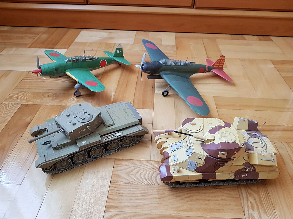 Gotowe,sklejone modele- Kolekcja samoloty i czołgi