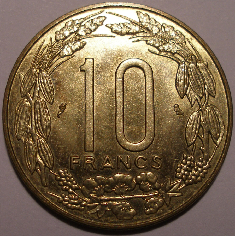 KAMERUN 10 francs 1969, STAN MENNICZY