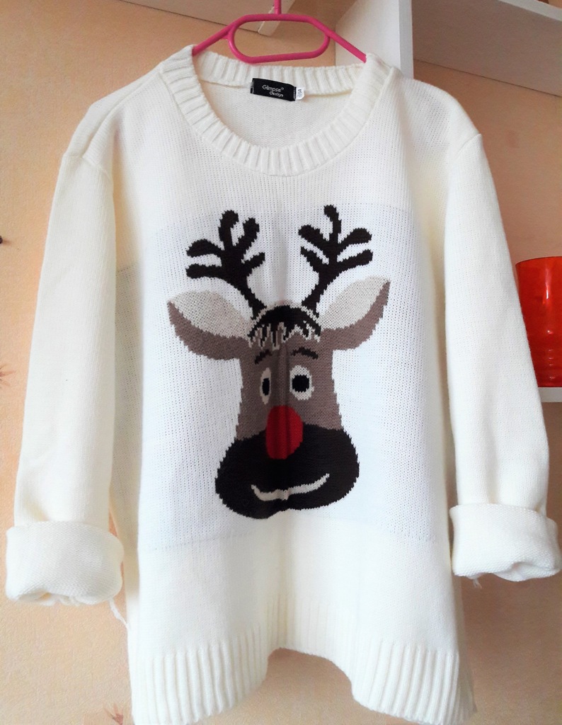 ZIMOWY SWETER z RENIFEREM * SWETEREK NOWY