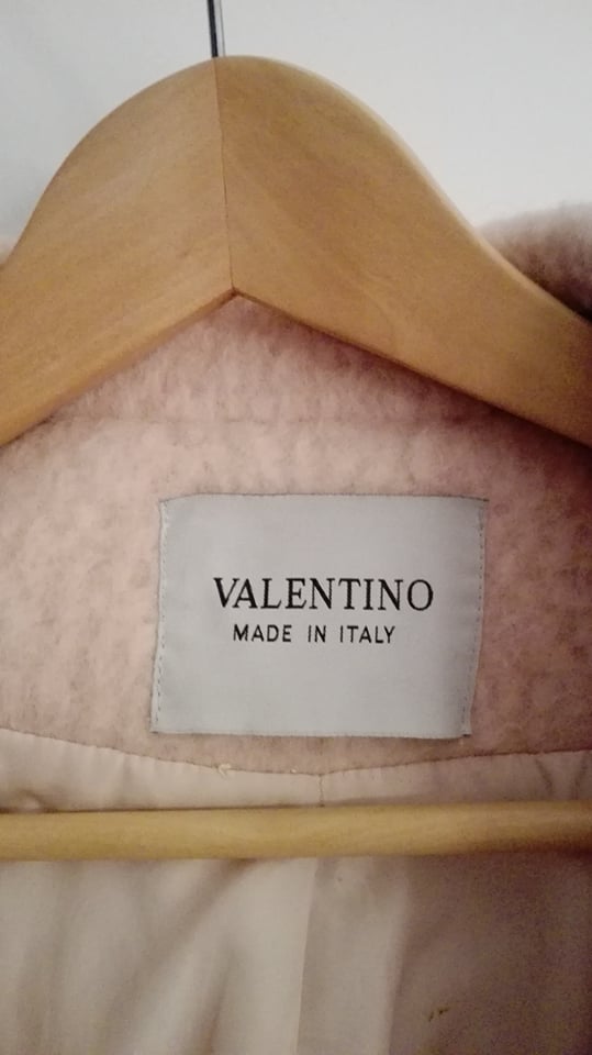Valentino płaszcz pudrowy róż 38 kaszmir okazja