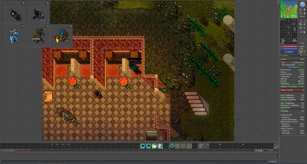 TIBIA CANDIA 3 postacie 160+ Pal, Knight 100+, Mag