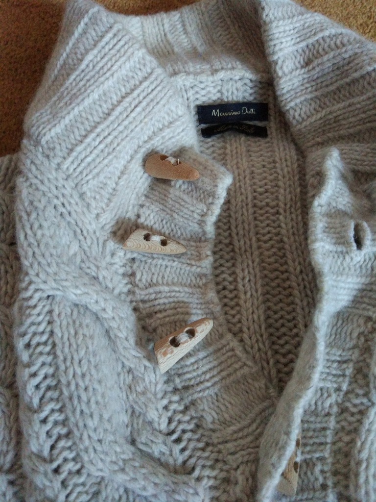 MASSIMO DUTTI wełniany sweter ecru L