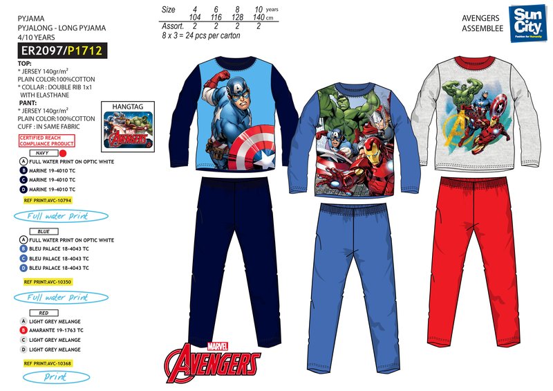 Piżama Avengers. Pakiet 24