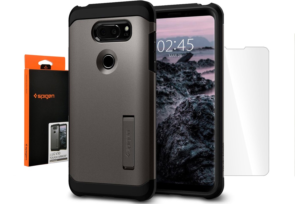 LG V30 | Mocne Etui + Szkło | Spigen Tough Armor