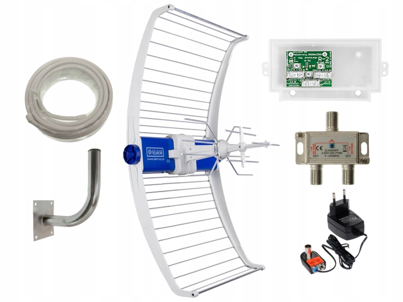 ZESTAW ANTENA DVB-T TELMOR ASR P20 NA 2-3TV 1568