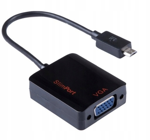 ADAPTER MICRO USB SLIMPORT DO VGA/D-SUB nieużywany
