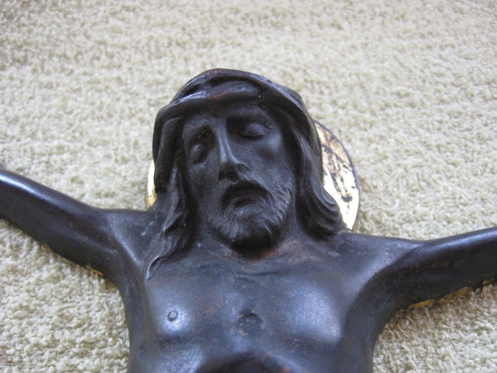 MOSIĄDZ MOSIĘŻNA DUŻA FIGURKA CHRYSTUSA PATYNA !!!