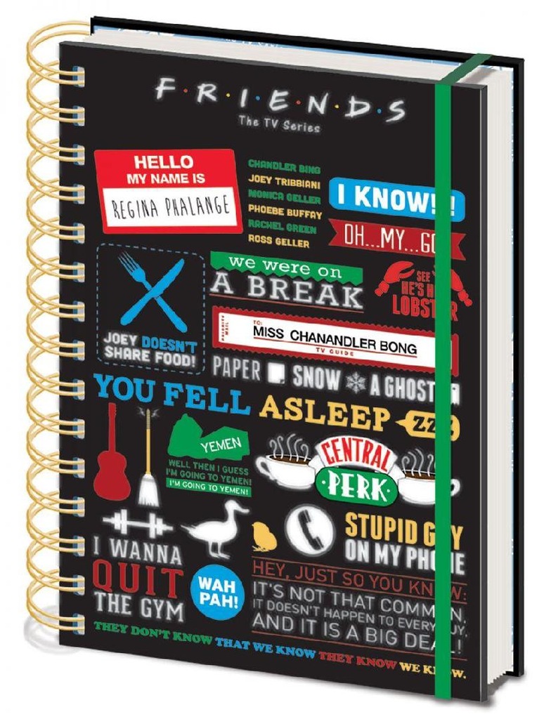 Friends napisy i grafiki - notes z serialu A5