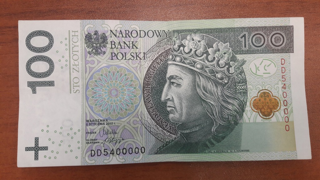 Banknot 100 zł - Seria DD - 00000