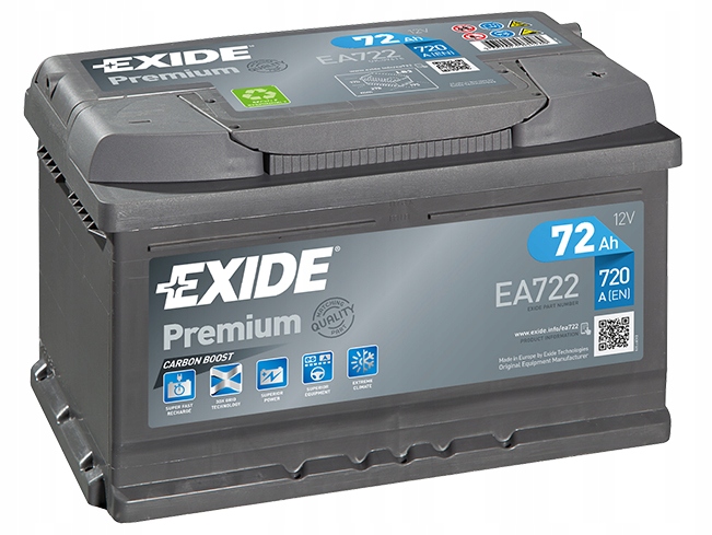 AKUMULATOR EXIDE PREMIUM 72AH 720A 72 AH EA722