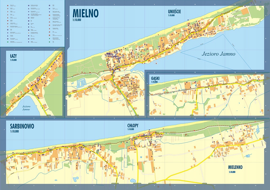 mielno mapa turystyczna 2014 MIELNO I OKOLICE   MAPA TURYSTYCZNA 1224   7212352344 