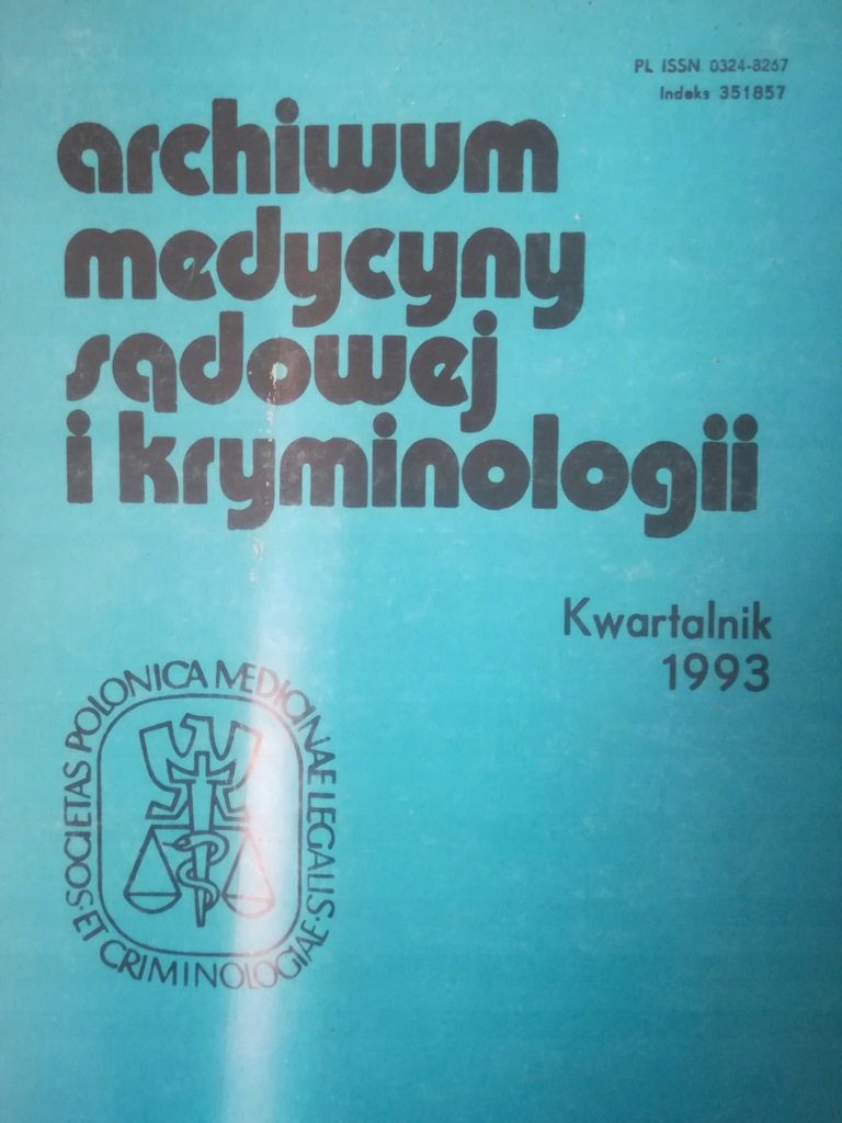 Archiwum Medycyny Sądowej I Kryminologii 7530591254 Oficjalne Archiwum Allegro 3147