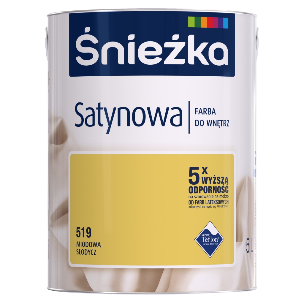 FARBA SATYNOWA 519 MIODOWA SŁODYCZ 5L ŚNIEŻKA