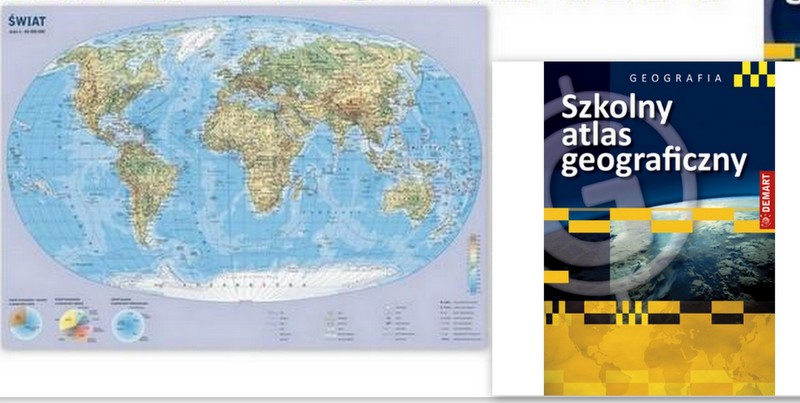 atlas geograficzny mapa Mapa ścienna świata + Szkolny atlas geograficzny   5747314013 