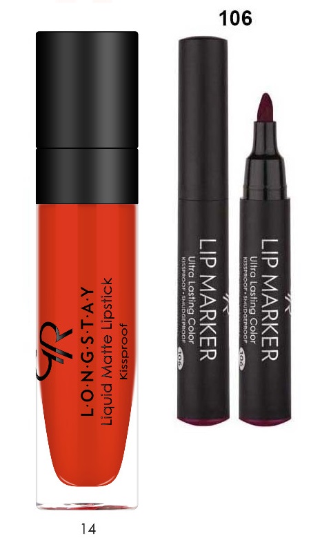 GOLDEN ROSE MARKER DO UST 106+GRATIS POMADKA NR 14