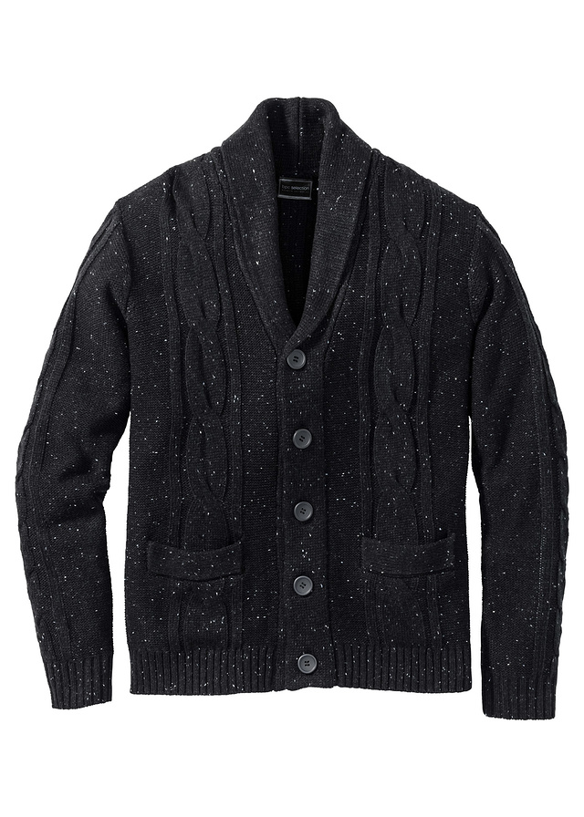 Sweter rozpinany z szalowy szary 56/58 (XL) 949430