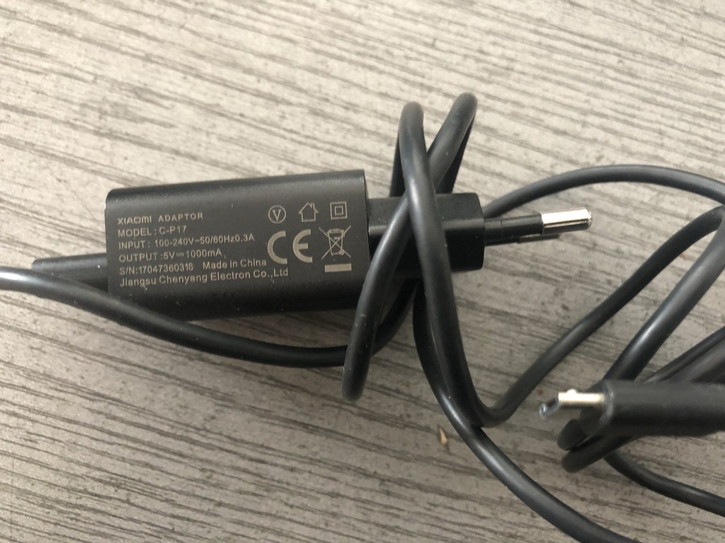Oryginalna Ładowarka Xiaomi 1A CP17 z kablem 7409576762 oficjalne
